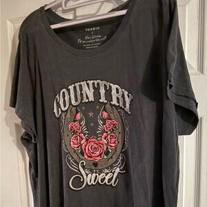Torrid Black Country Sweet Tee